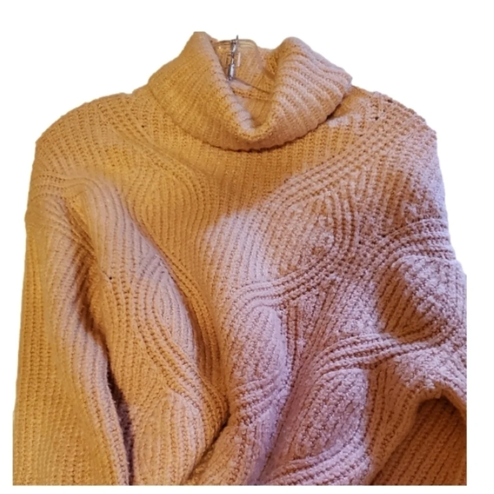 Caslon Pink Turtleneck Sweater Small Chic Cable Knit Cowl Neck New Without Tags - Picture 5 of 14